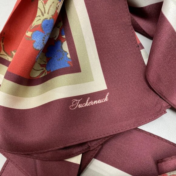 Tuckernuck Women’s Scarlet Sakura Silk Scarf One Size Red Floral - Picture 2 of 10